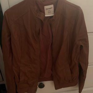 Caramel faux leather jacket